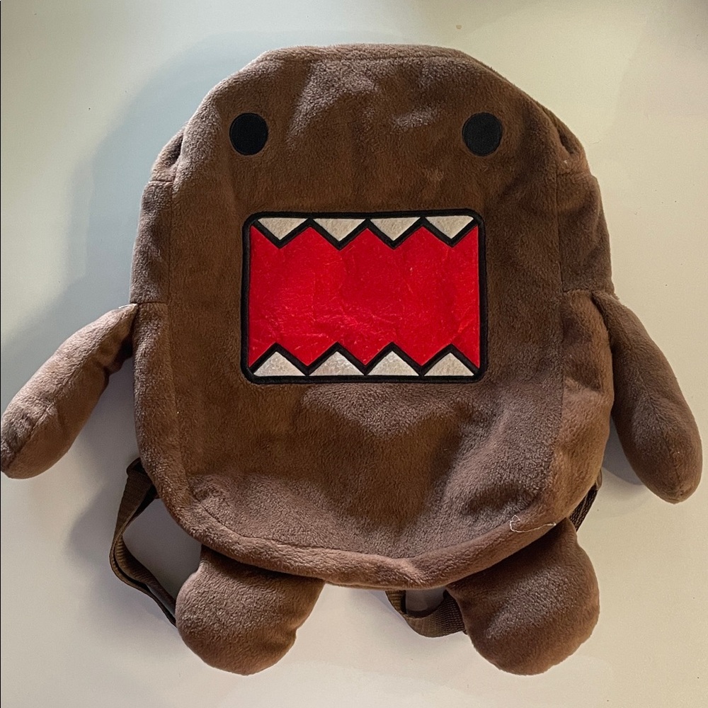 Brown Plush Monster Backpack for Kids
